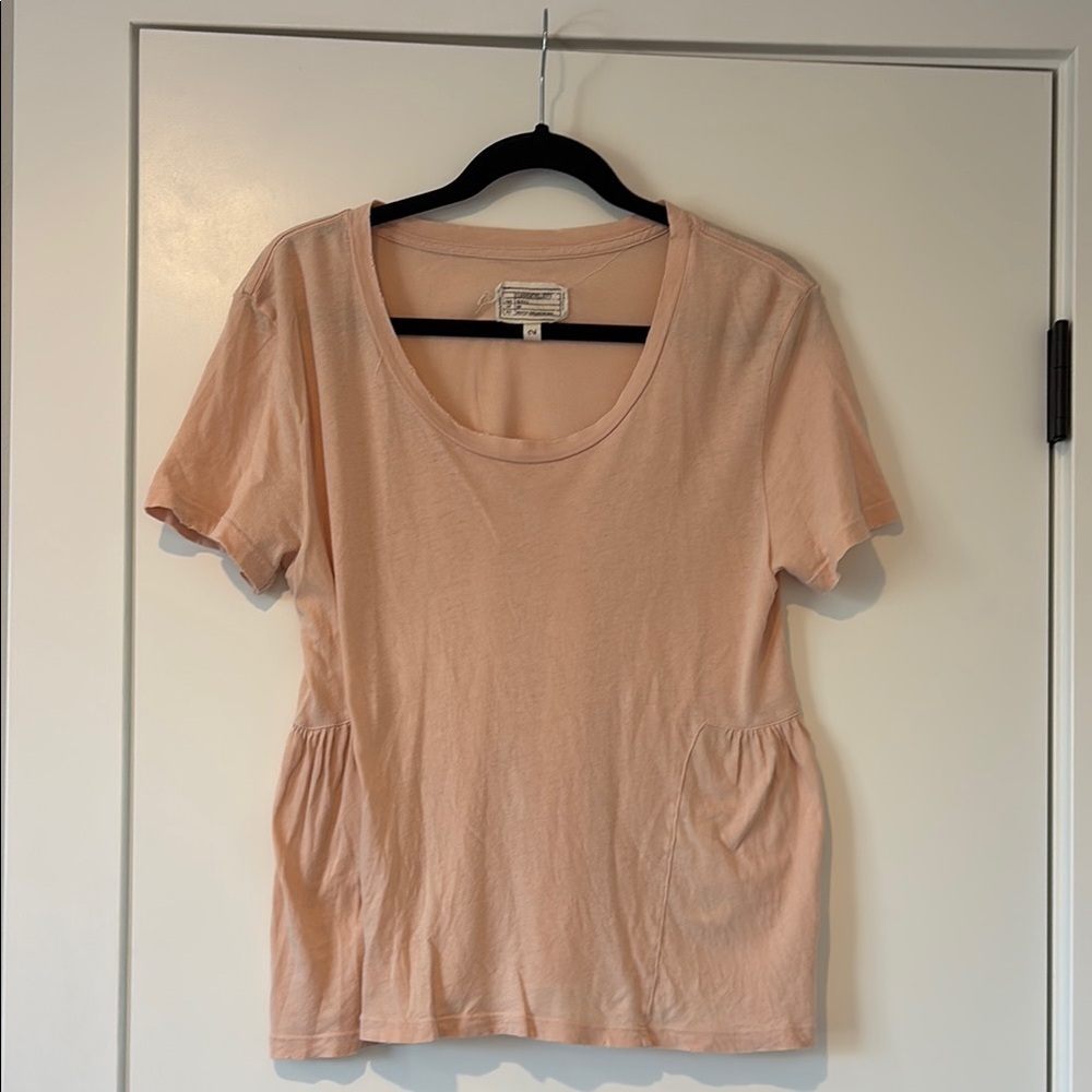 Current/Elliott Peach Short Sleeve Tee